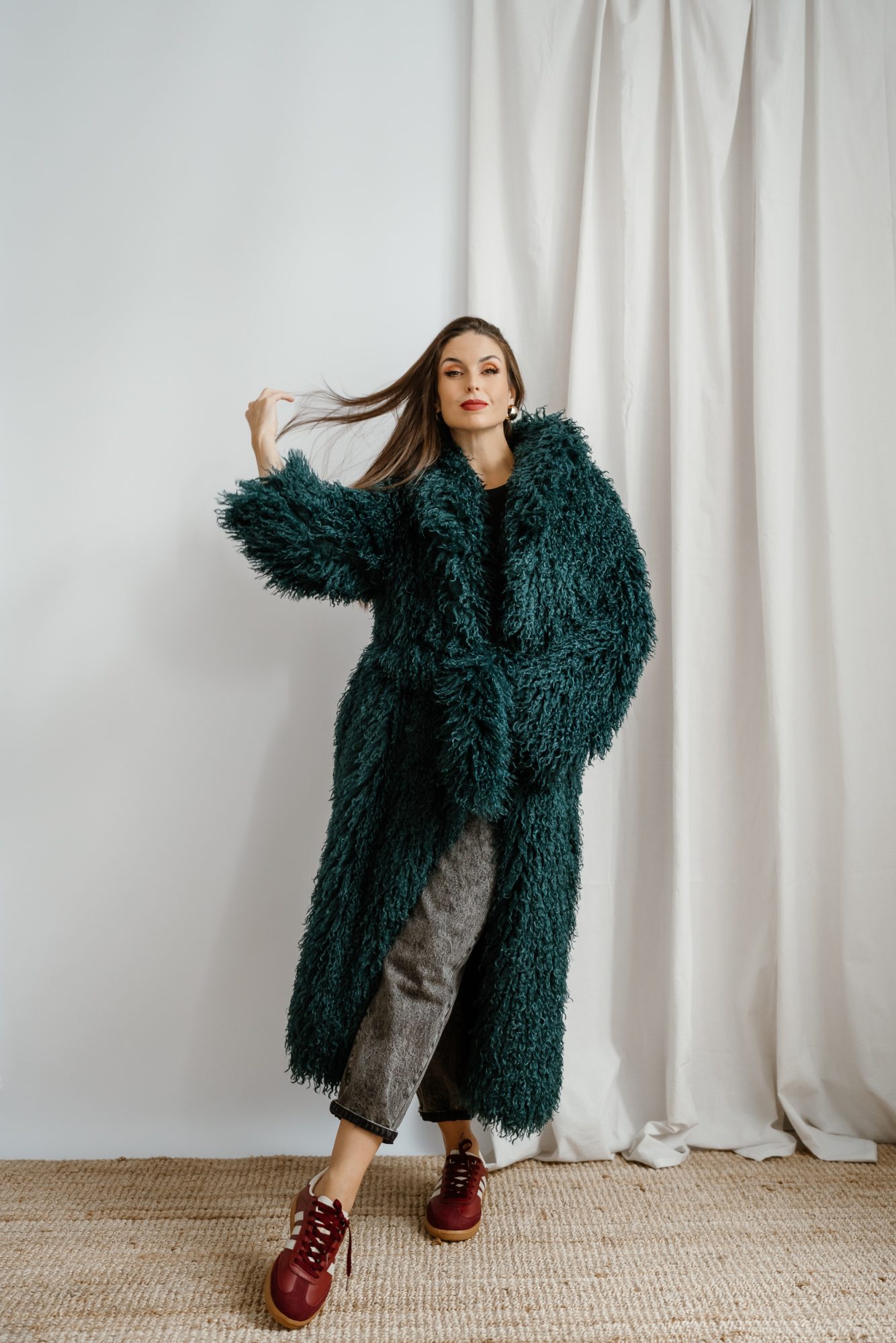 Emerald Dream – Dlhý huňatý kabát